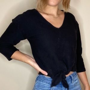 Black Madewell Tie Front Top